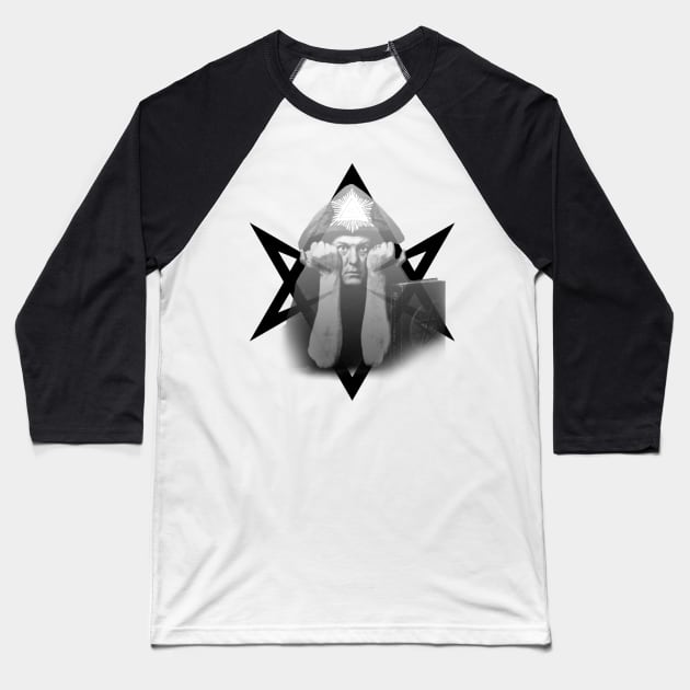 Aleister Crowley thelema occultist design Baseball T-Shirt by hclara23